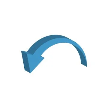 Arrow down 3d style icon Stock Illustration