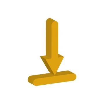 Arrow down 3d style icon Stock Illustration
