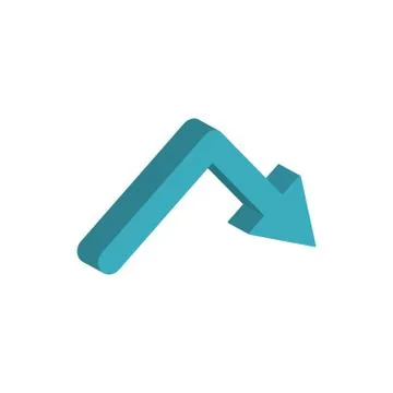 Arrow down 3d style icon Stock Illustration
