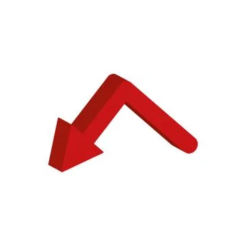 Arrow down 3d style icon Stock Illustration