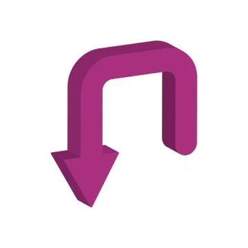 Arrow down 3d style icon Stock Illustration
