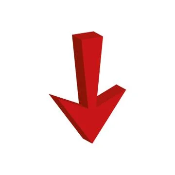 Arrow down 3d style icon Stock Illustration