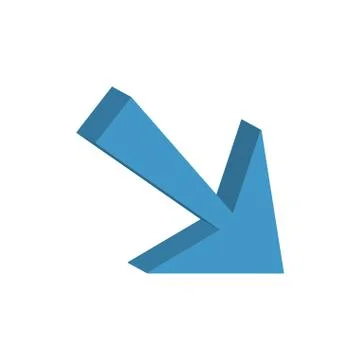 Arrow down 3d style icon Stock Illustration