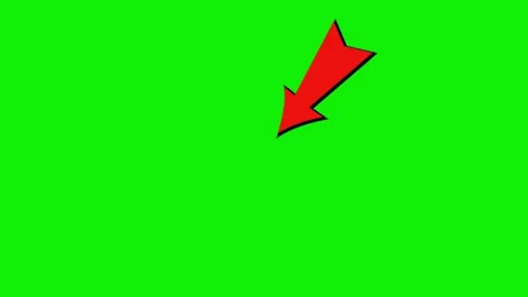 Arrow down blink sign motion graphics Animation on Green Screen. Stock Footage 316132688
