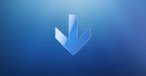 Arrow Down Blue 3d Icon Video stock 69983441