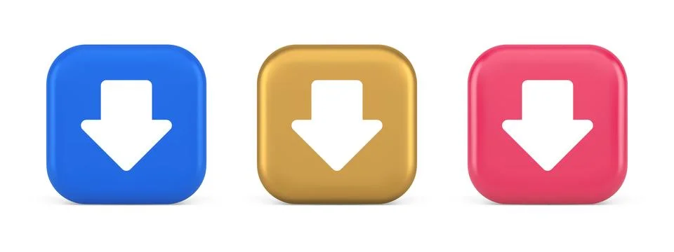 Arrow down button keyboard navigation pointer cyberspace downloading web app  Stockillustratie