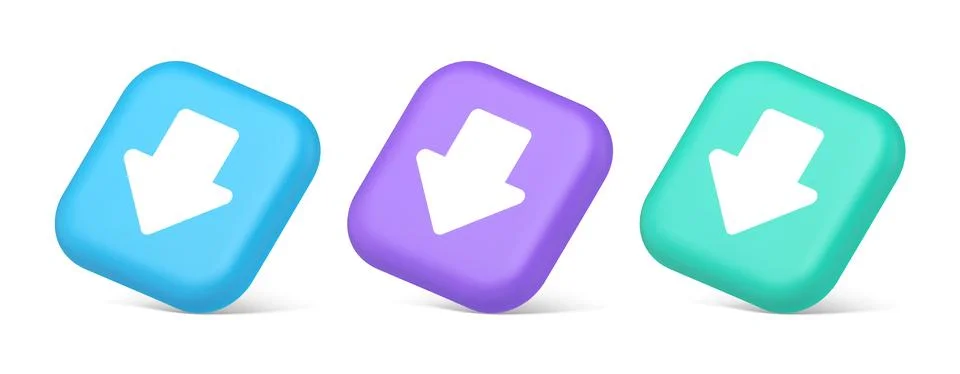 Arrow down button keyboard navigation pointer cyberspace downloading web app  Stock Illustration