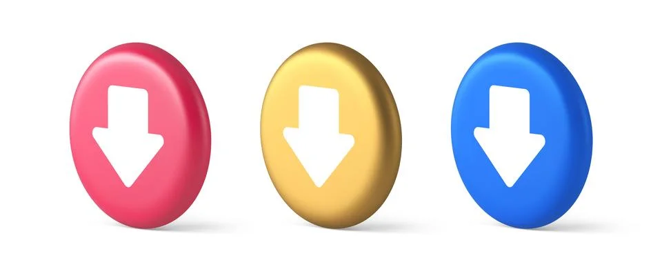 Arrow down button keyboard navigation pointer cyberspace downloading web ap.. Stock Illustration