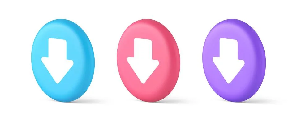 Arrow down button keyboard navigation pointer cyberspace downloading web app  Stock Illustration