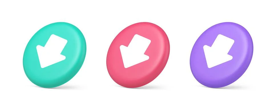 Arrow down button keyboard navigation pointer cyberspace downloading web app  Stockillustratie