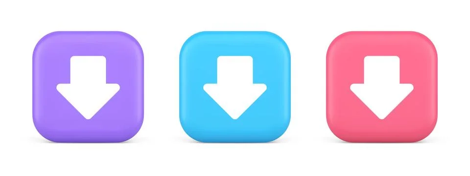 Arrow down button keyboard navigation pointer cyberspace downloading web ap.. Illustrazione stock