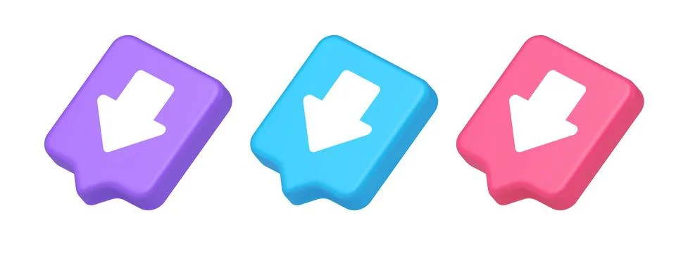 Arrow down button keyboard navigation pointer cyberspace downloading web app  Stock Illustration