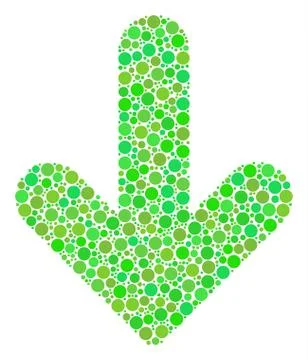 Arrow Down Composition of Circles Stock Illustration