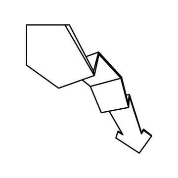 Arrow down decrease Stock Illustration