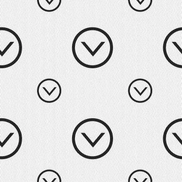 Arrow down, Download, Load, Backup icon sign. Seamless pattern with geometric Stock Illustration