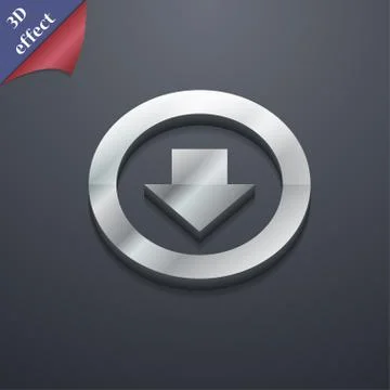Arrow down, Download, Load, Backup  icon symbol. 3D style. Trendy, modern des Illustrazione stock