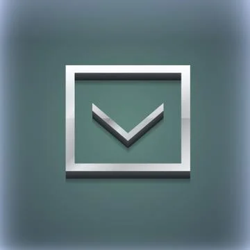 Arrow down, Download, Load, Backup icon symbol. 3D style. Trendy, modern design Illustrazione stock