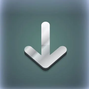 Arrow down, Download, Load, Backup icon symbol. 3D style. Trendy, modern design Stock Illustration