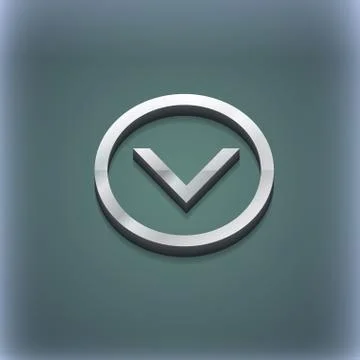 Arrow down, Download, Load, Backup icon symbol. 3D style. Trendy, modern design Stock Illustration