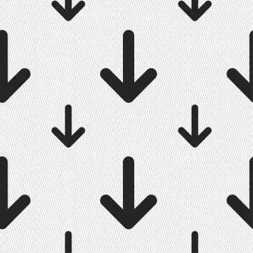 Arrow down, Download, Load, Backupicon sign. Seamless pattern with geometric tex 스톡 일러스트