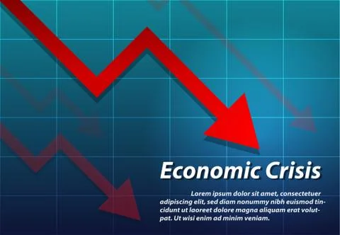 Arrow down , Economic crisis background, vector Stock Illustration