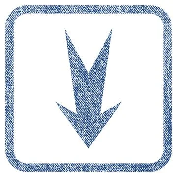 Arrow Down Fabric Textured Icon 库存插图