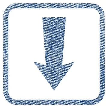 Arrow Down Fabric Textured Icon 库存插图