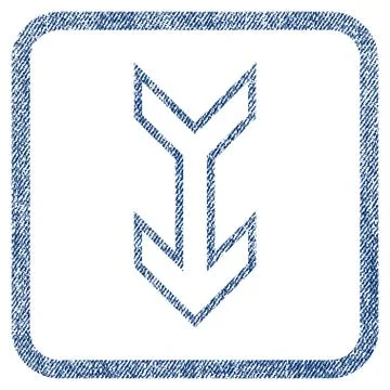 Arrow Down Fabric Textured Icon 库存插图