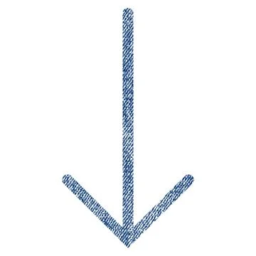 Arrow Down Fabric Textured Icon Stock Illustration