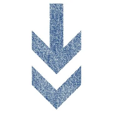 Arrow Down Fabric Textured Icon Stock Illustration