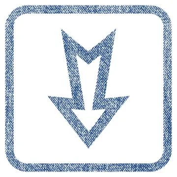 Arrow Down Fabric Textured Icon Stock Illustration