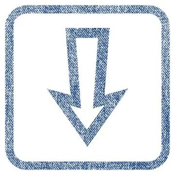 Arrow Down Fabric Textured Icon 库存插图