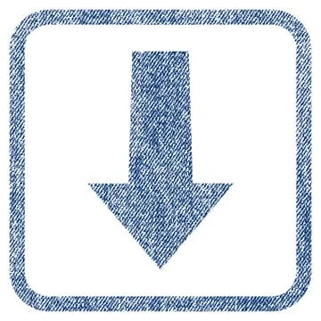 Arrow Down Fabric Textured Icon 库存插图
