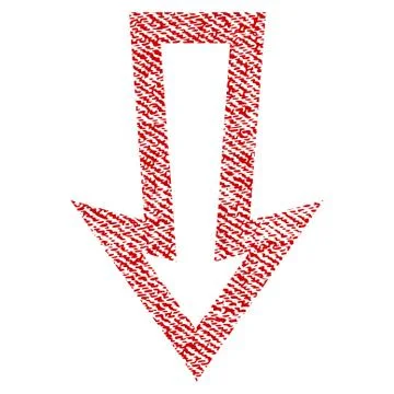 Arrow Down Fabric Textured Icon Stock Illustration