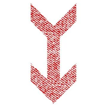 Arrow Down Fabric Textured Icon Stock Illustration
