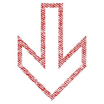 Arrow Down Fabric Textured Icon Stock Illustration