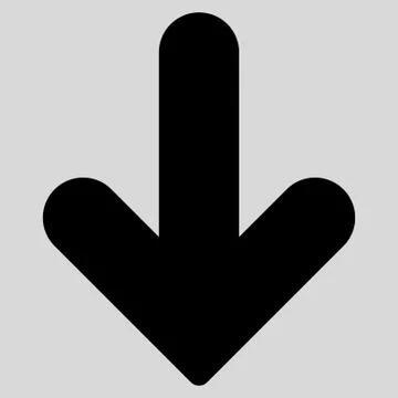 Arrow Down flat black color icon Stockillustratie