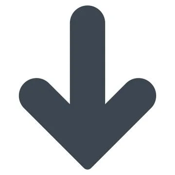 Arrow Down flat smooth blue color icon 库存插图
