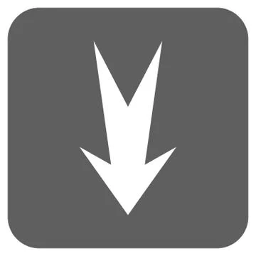 Arrow Down Flat Squared Glyph Icon 库存插图