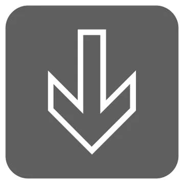 Arrow Down Flat Squared Glyph Icon Stockillustratie