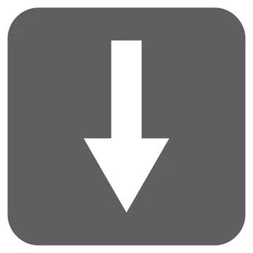 Arrow Down Flat Squared Glyph Icon 库存插图