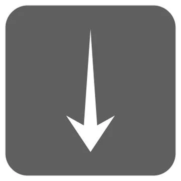 Arrow Down Flat Squared Glyph Icon 库存插图