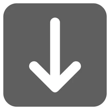 Arrow Down Flat Squared Vector Icon Stock Illustration