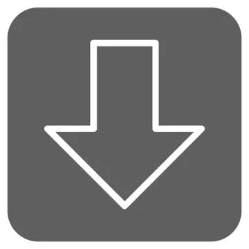 Arrow Down Flat Squared Vector Icon 库存插图