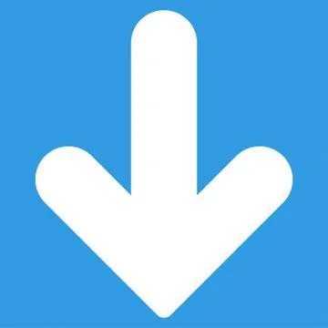 Arrow Down flat white color icon 库存插图