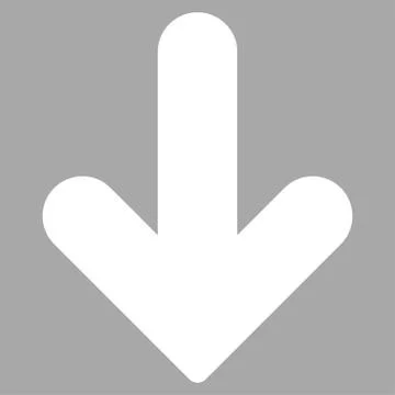 Arrow Down flat white color icon Stock Illustration