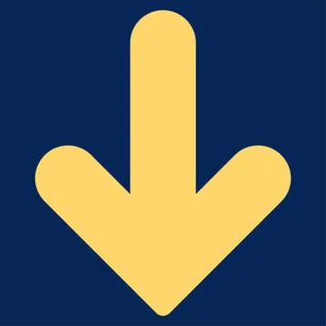 Arrow Down flat yellow color icon 库存插图