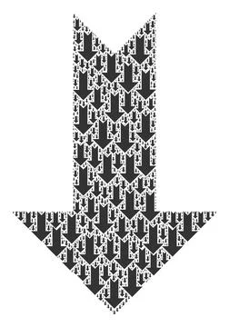 Arrow Down Fractal Composition of Itself Items 库存插图