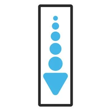 Arrow Down Framed Glyph Icon Stock Illustration