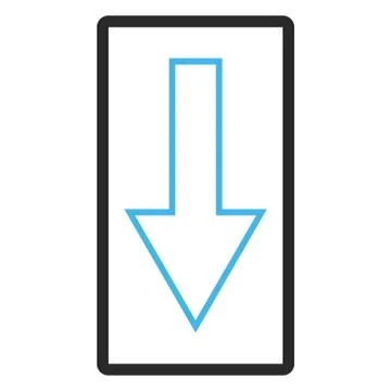 Arrow Down Framed Glyph Icon 库存插图